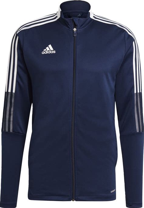 adidas trainingsjack heren sale blauw|Adidas trainingspakken.